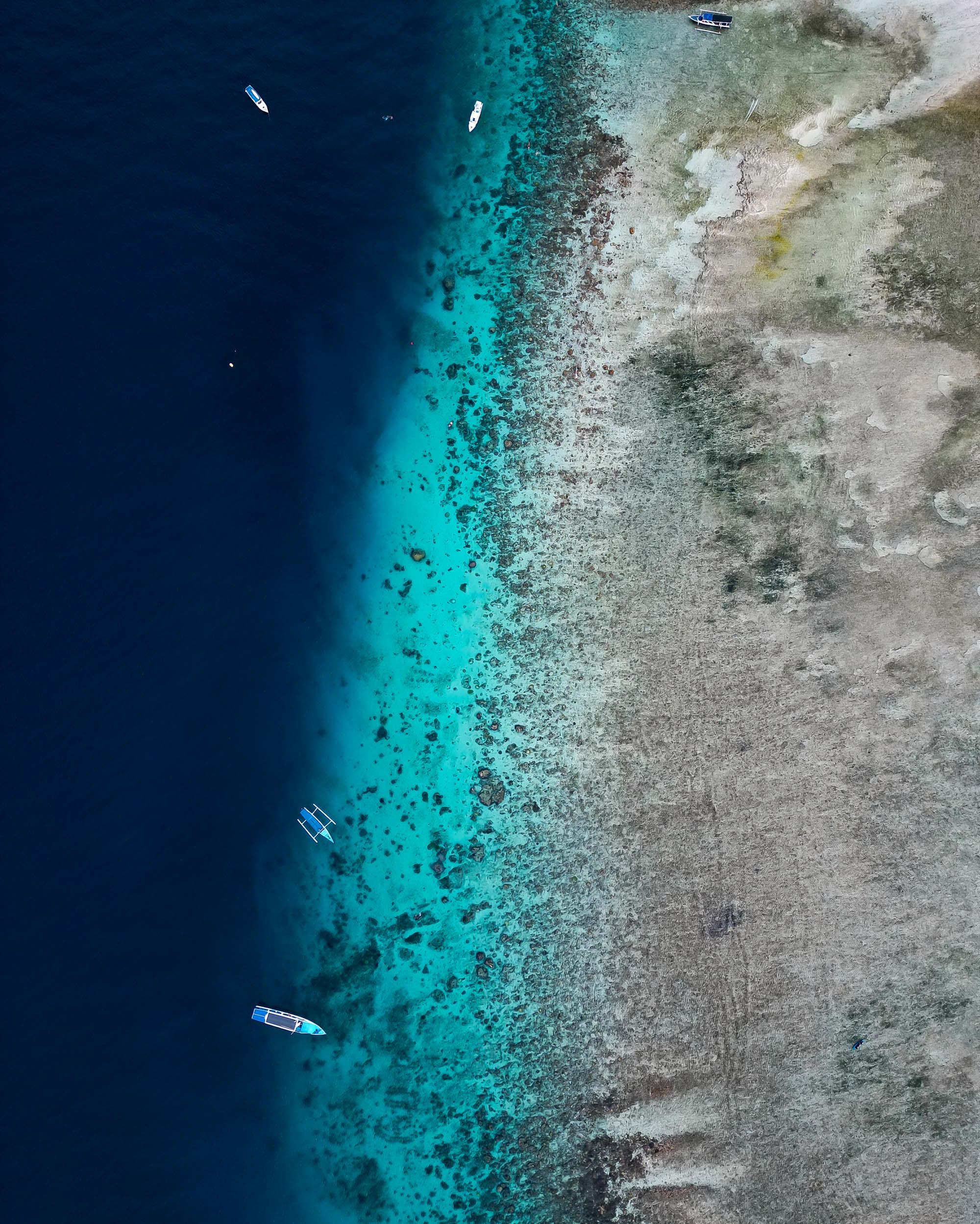 Îles Gili, plage de Gili Air vue du ciel