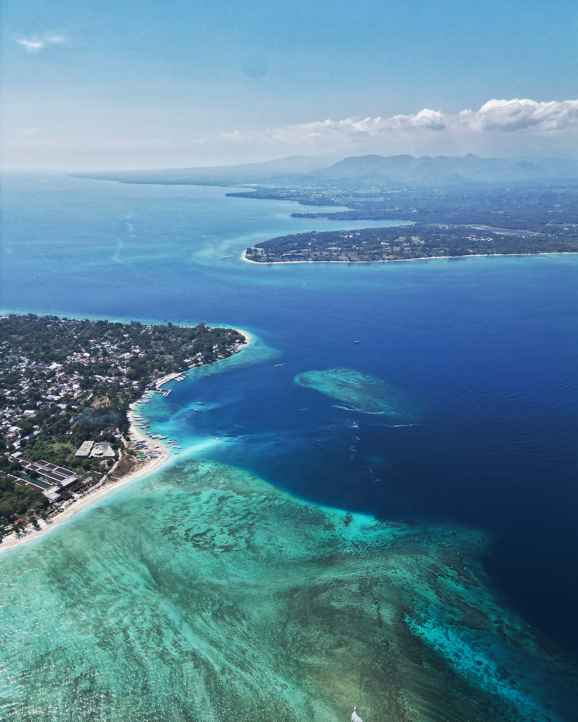 Îles Gili, plages vue du ciel